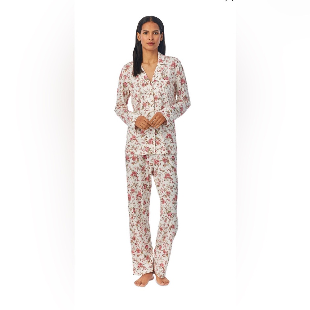 Lauren Ralph Lauren Women's 2-Pc. Floral Pajamas Set with LRL logo embroidered